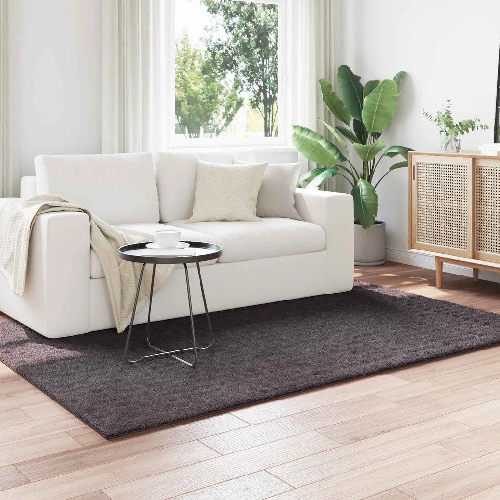 vidaXL Tapetes de área HUARTE Antracite 230 x 160 cm Poliéster