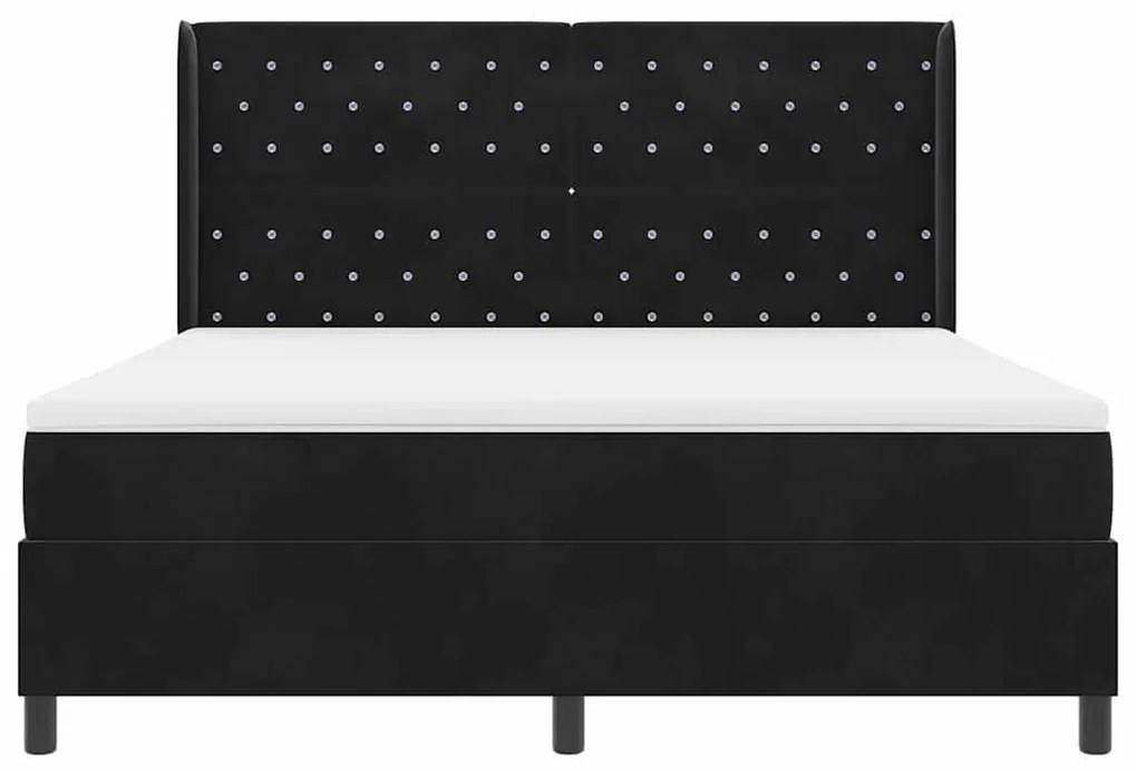 Cama Box com Colchão e LED preto 180x200 cm Veludo