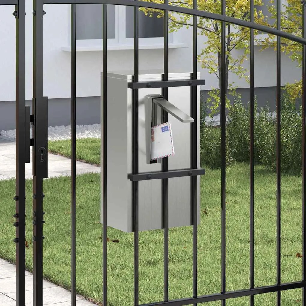 caixa de correio Preto 30 x 23 x 55 cm Aço galvanizado