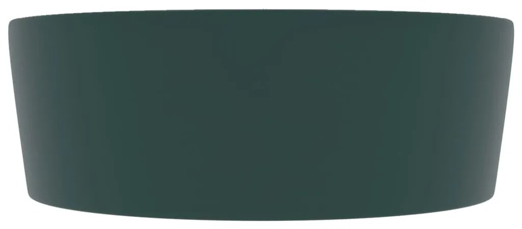 Lavatório c/ extravasamento 36x13cm cerâmica verde-escuro mate