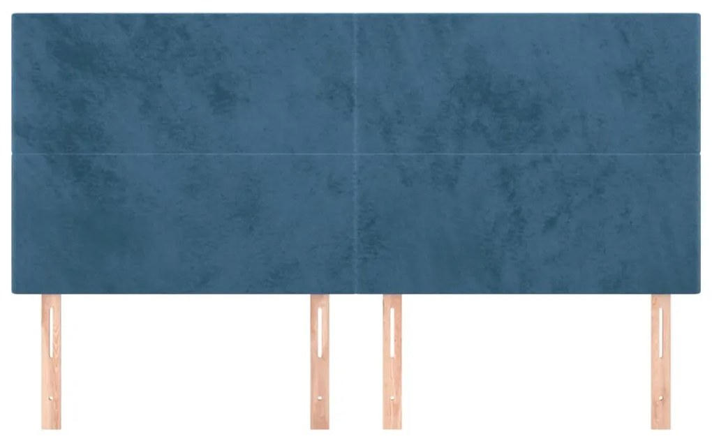 Cabeceira de cama 4 pcs veludo 90x5x78/88 cm azul-escuro