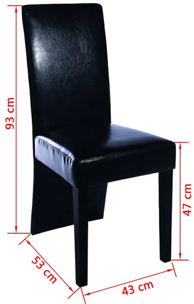 Cadeiras de jantar 2 pcs couro artificial preto