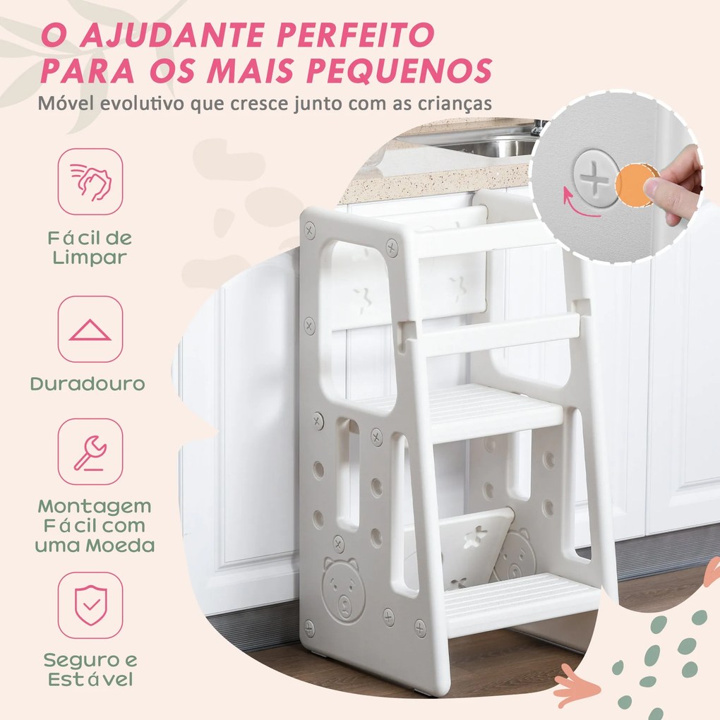 Torre de Aprendizagem para Crianças Banco Infantil com Altura Ajustáve