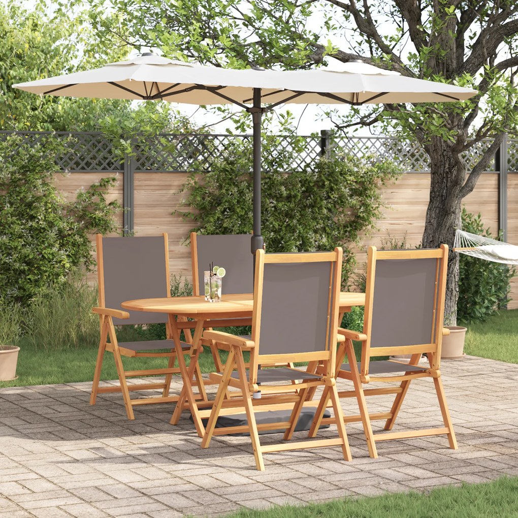 vidaXL Conjunto de Jantar para Jardim 5 Peças Madeira Acácia Antracite