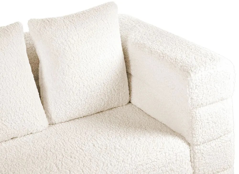 Sofá de 3 lugares em tecido bouclé branco GRANNA Beliani