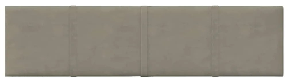 Painel de parede 12 pcs 60x15 cm veludo 1,08 m² cinza-claro