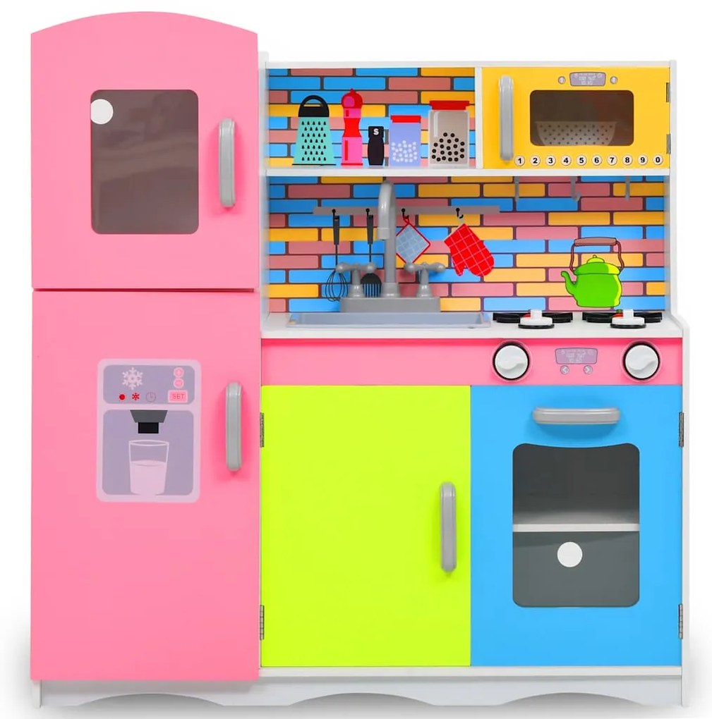 Cozinha de brincar para crianças MDF 80x30x85 cm multicor