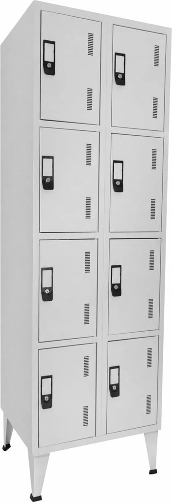 Cacifo Metálico Duplo Cinza 8 Cacifos 1900 × 600 × 500 mm - Standard