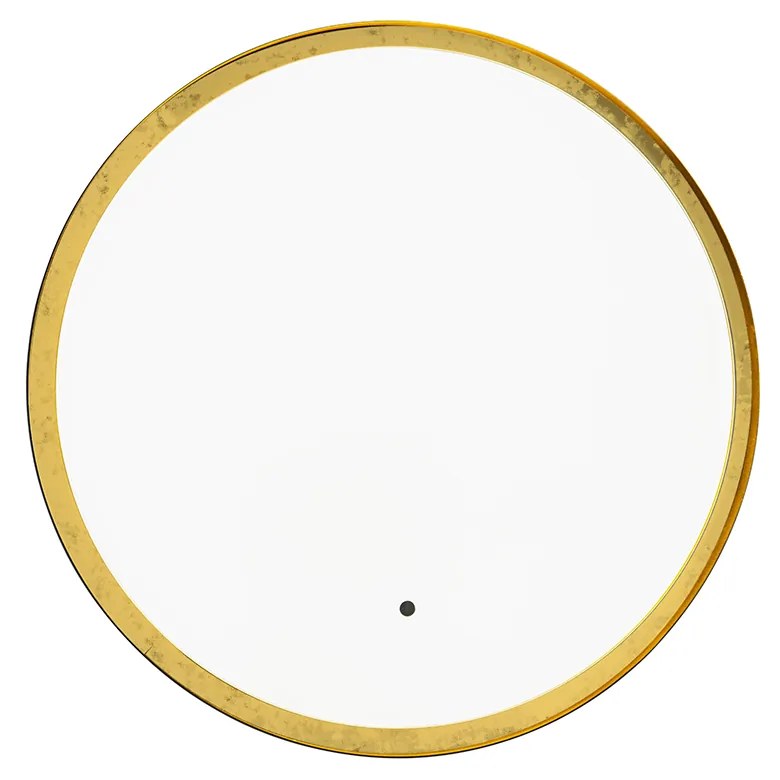 Espelho de casa de banho preto com dourado incl. LED e dimmer tátil - Pim Moderno
