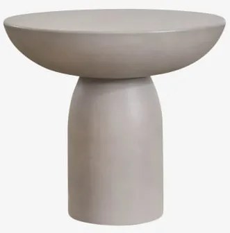 Mesa Auxiliar Para Jardim Redonda Ø50 Cm Em Cimento Zenadia Cinzento Areia - Sklum
