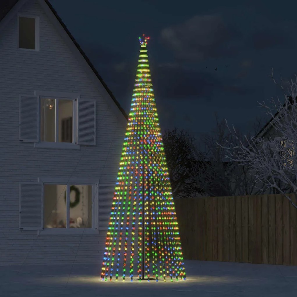 vidaXL LED Árvore de Natal 1544 LEDs Colorido 500 cm