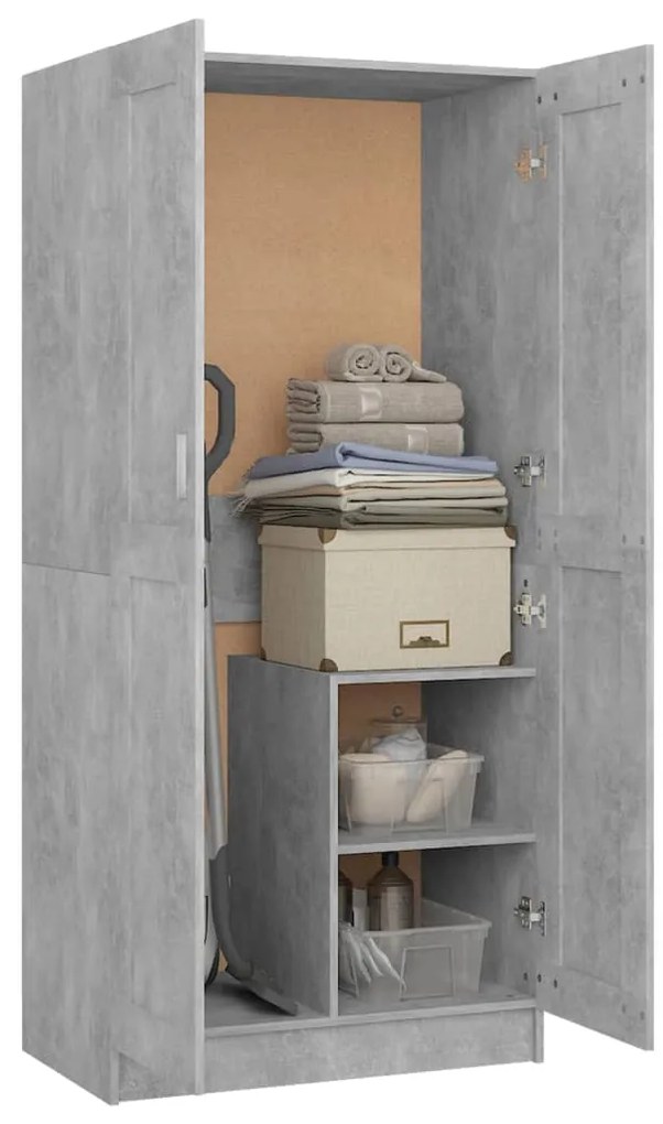 Roupeiro 82,5x51,5x180 cm contraplacado cinzento cimento