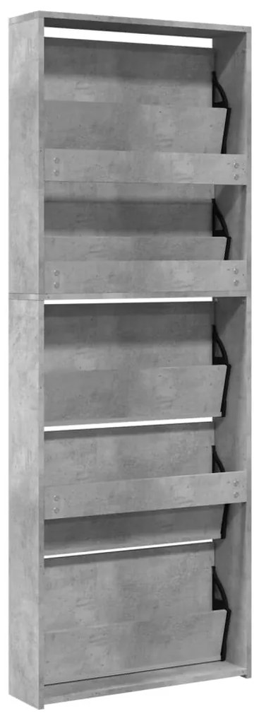 Sapateira c/ espelho 5 divisórias 63x17x169,5 cm cinza cimento