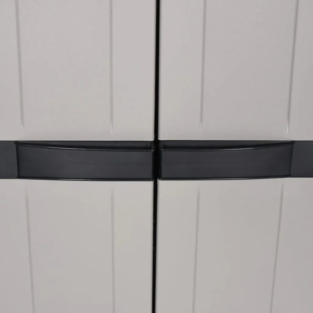 Móvel de arrumação para exterior 65x37x165 PP cinzento e preto