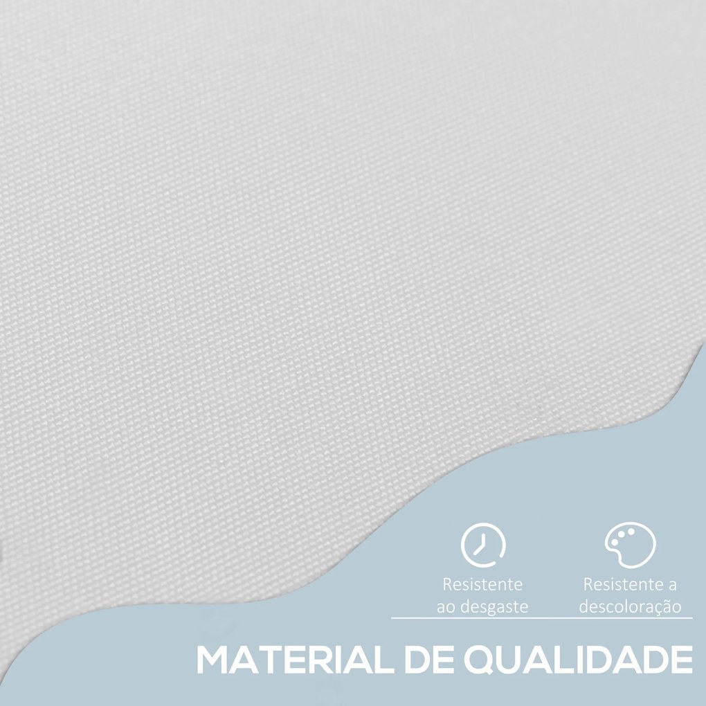 Toldo Manual Retrátil 200x150 cm com Manivela de Alumínio Ângulo Ajustável Proteção Solar para Varanda Jardim Pátio Branco