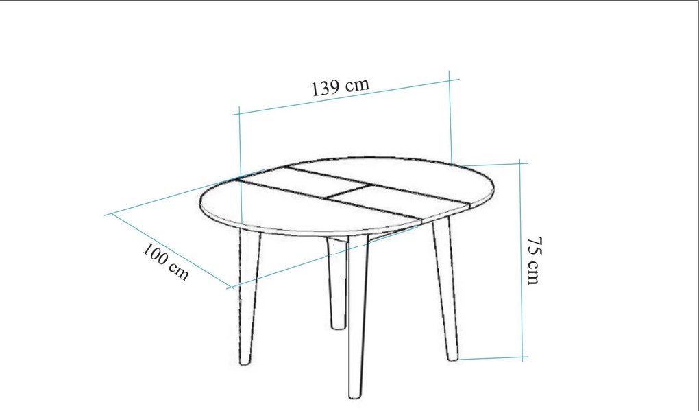 Conjunto de Mesa de Jantar Extensível e Cadeiras Vina – Nogueira e Ant