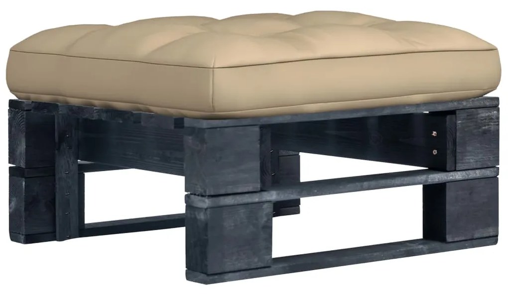 vidaXL Otomana de paletes para jardim pinho impregnado a preto
