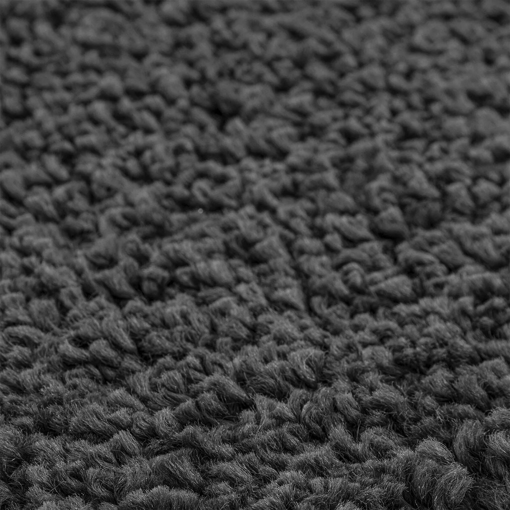 Tapete Shaggy com Fundo de Látex Cinza Escuro ø120 cm