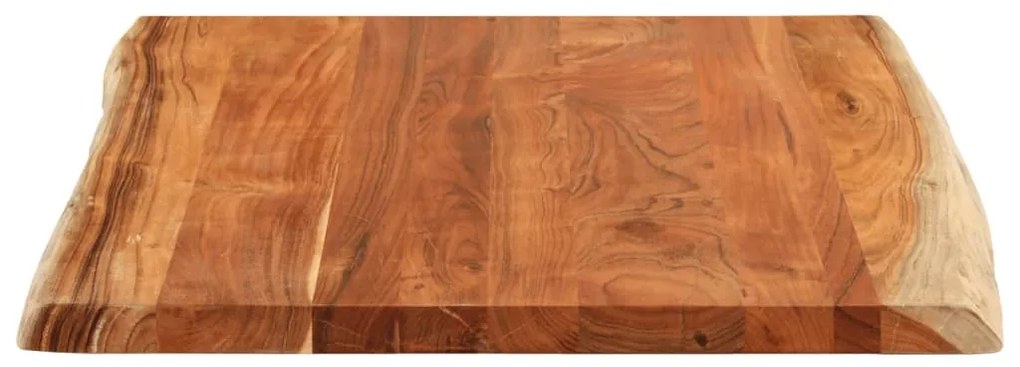 Tampo de mesa retangular borda viva 90x80x3,8 cm acácia maciça