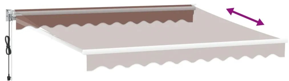 Toldo retrátil automático 300x250 cm castanho