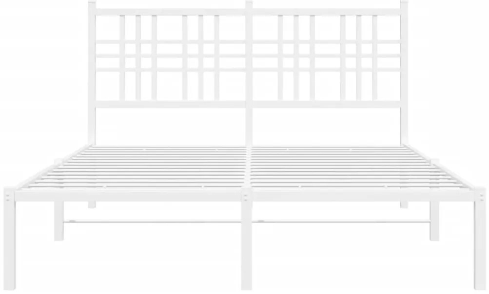 Estrutura de cama com cabeceira 120x200 cm metal branco