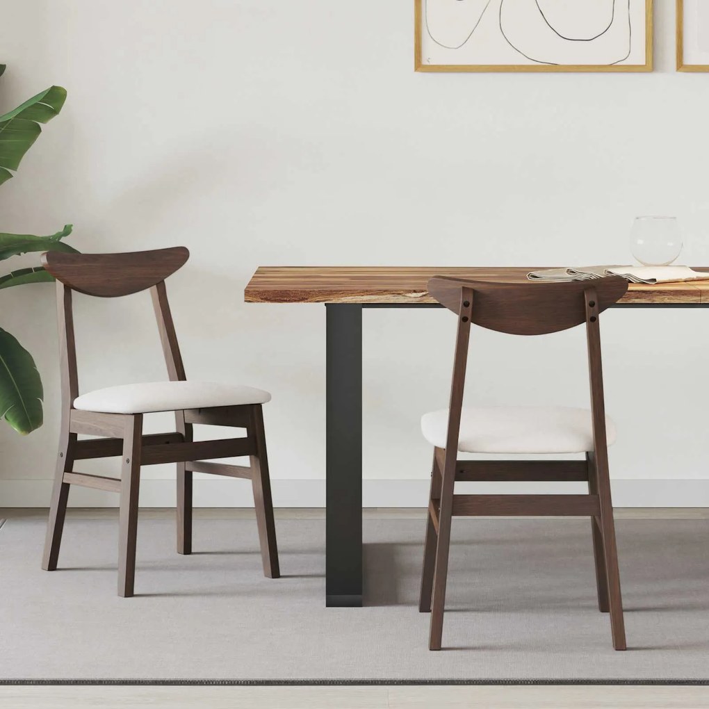 vidaXL Cadeiras de Jantar 2 pcs Marrom Claro 42 x 47,5 x 81 cm