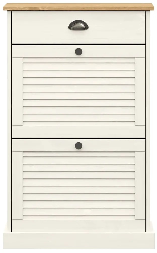 Sapateira VIGO 60x35x96 cm madeira de pinho maciça branco