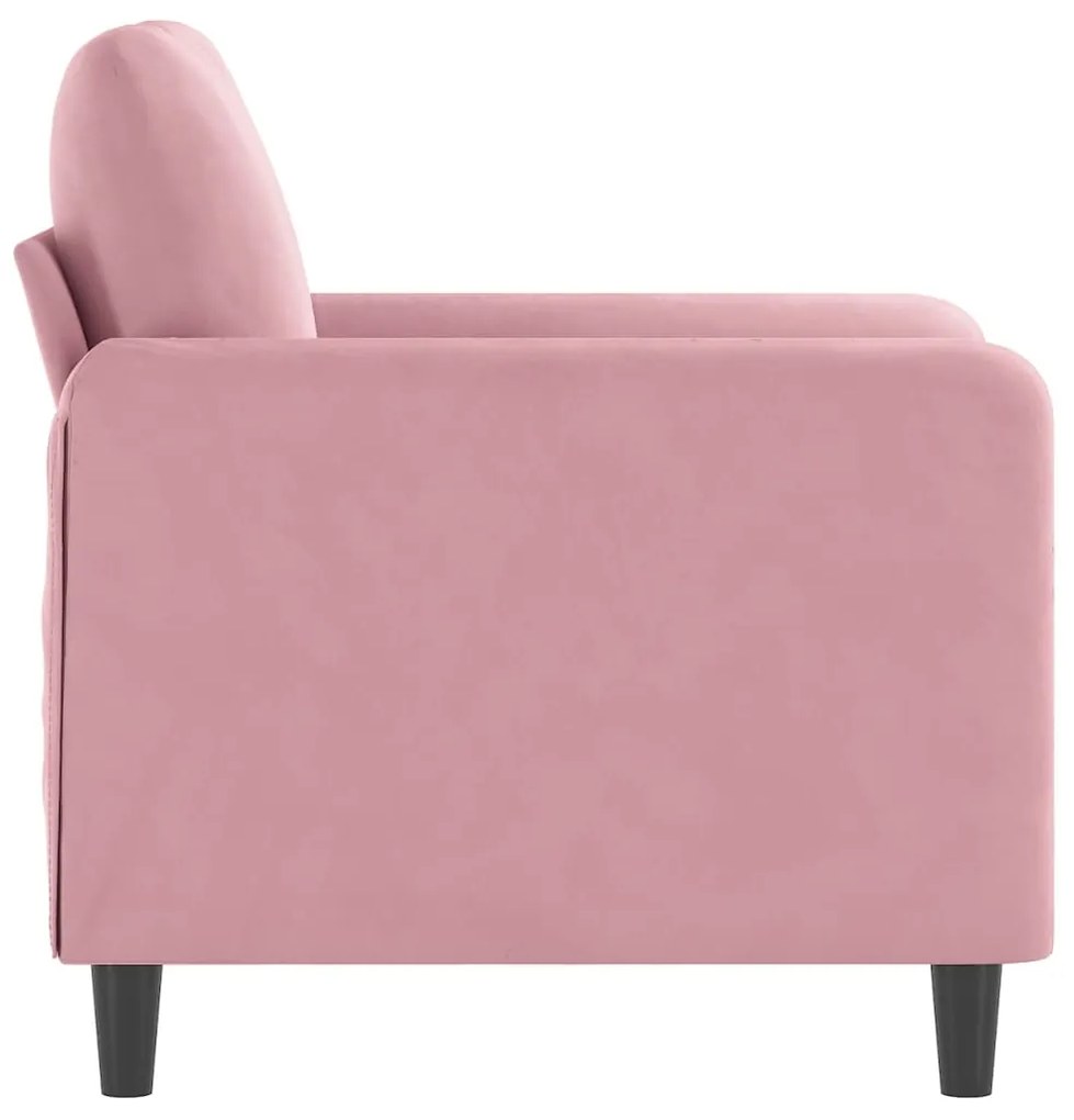 Poltrona 60 cm veludo rosa