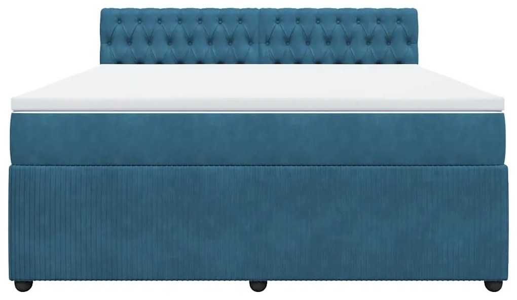Cama com molas/colchão 180x200 cm veludo azul