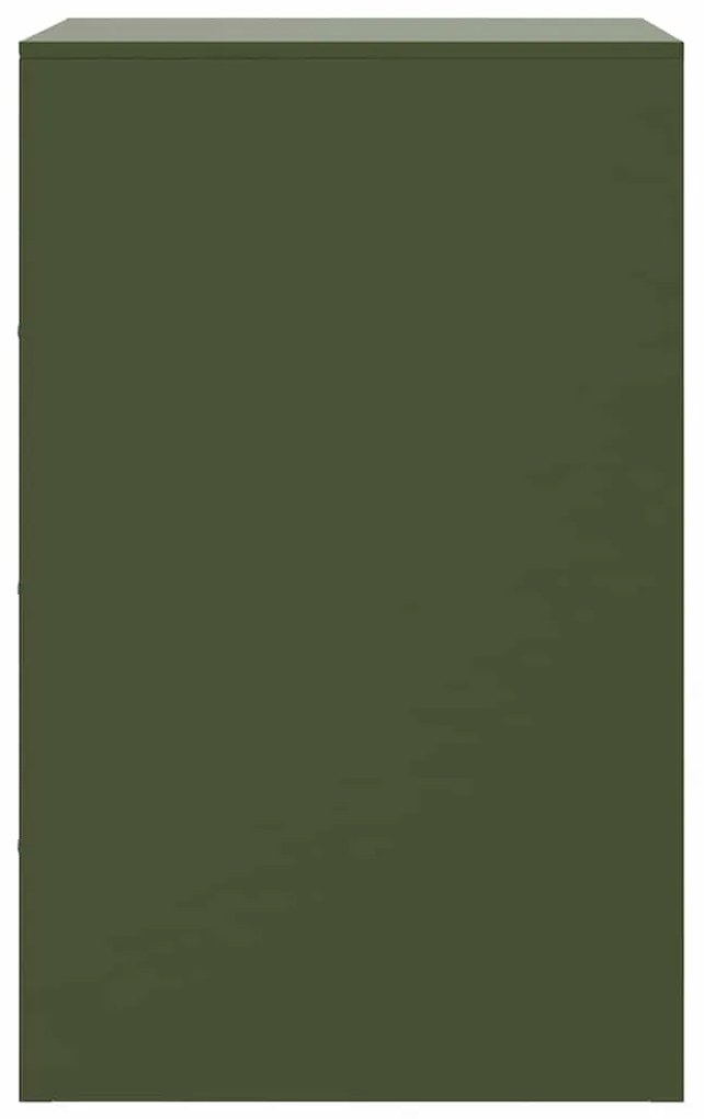 Mesas de cabeceira 2 pcs 34,5x39x62 cm aço verde azeitona