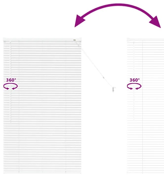 Persiana de Janela com cortinas Outros Manual Branco 80 x 130 cm Alumí