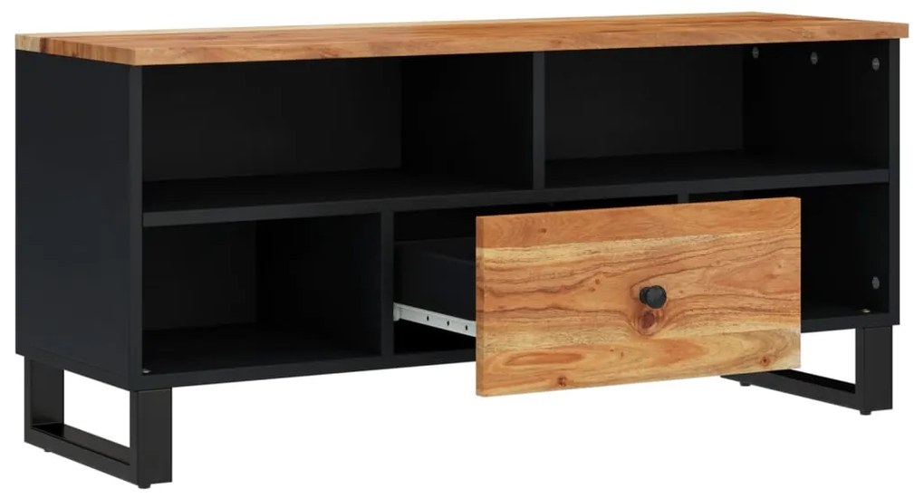 Móvel de TV 100x33x46 cm acácia maciça/derivados madeira