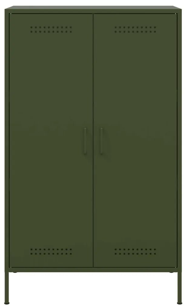 Aparador alto 68x39x113 cm aço verde azeitona
