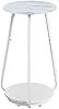 Mesa de cabeceira redonda VASAGLE com 2 níveis, mesa de sofá com tampo de vidro e prateleira de aglomerado para sala de estar, quarto, salas pequenas, mármore branco moderno LET287W59