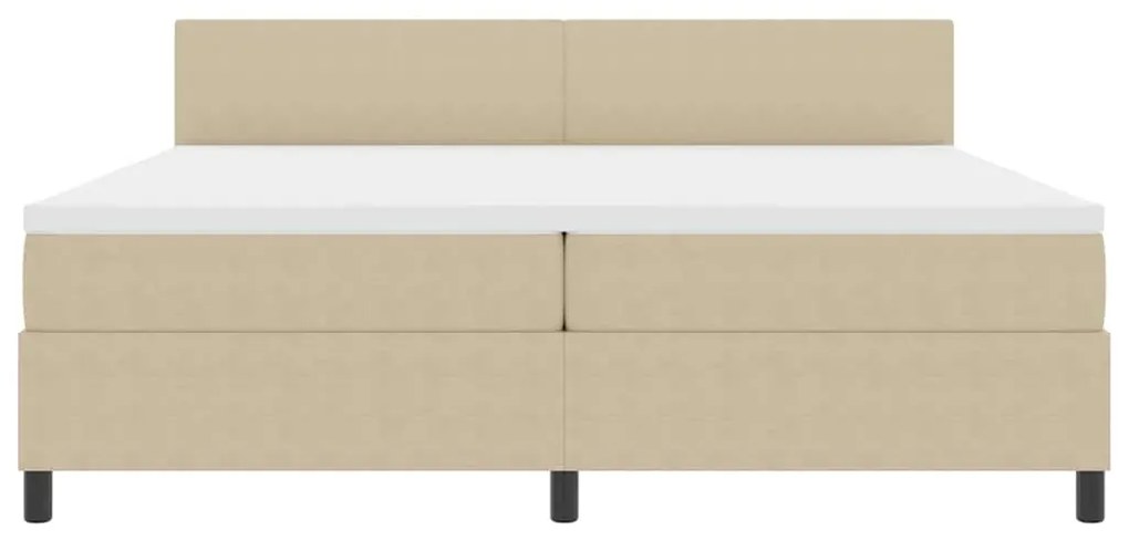 Cama Box com Colchão &amp; Luz LED Verde Cinza 200x200 cm Tecido Cânone