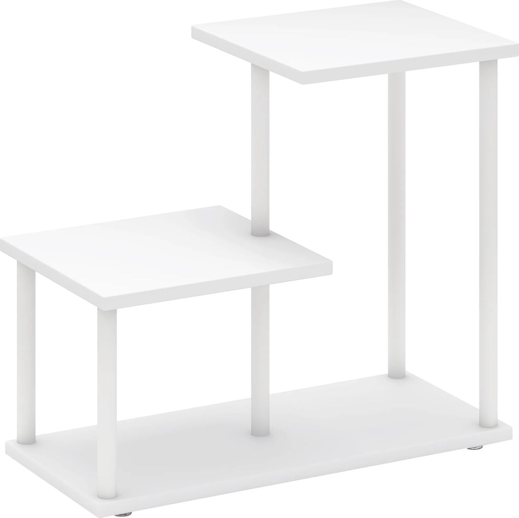Estante de 3 Níveis Estilo Moderna com Estrutura de Metal e Prateleira de Arrumação para Secretária 40x20x34,5 cm Branco