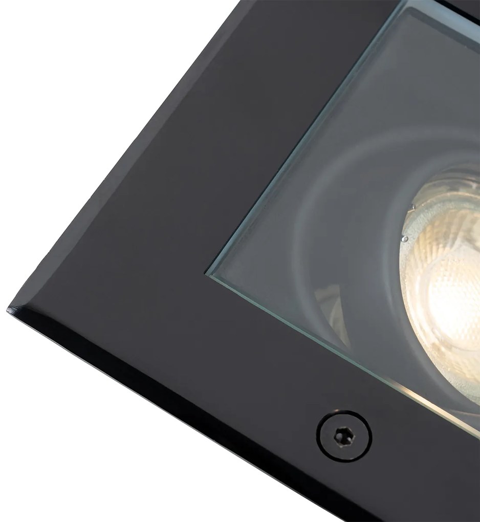 LED Foco de chão inteligente preto ajustável IP65 incl. Wifi GU10 50mm - Oneon Moderno