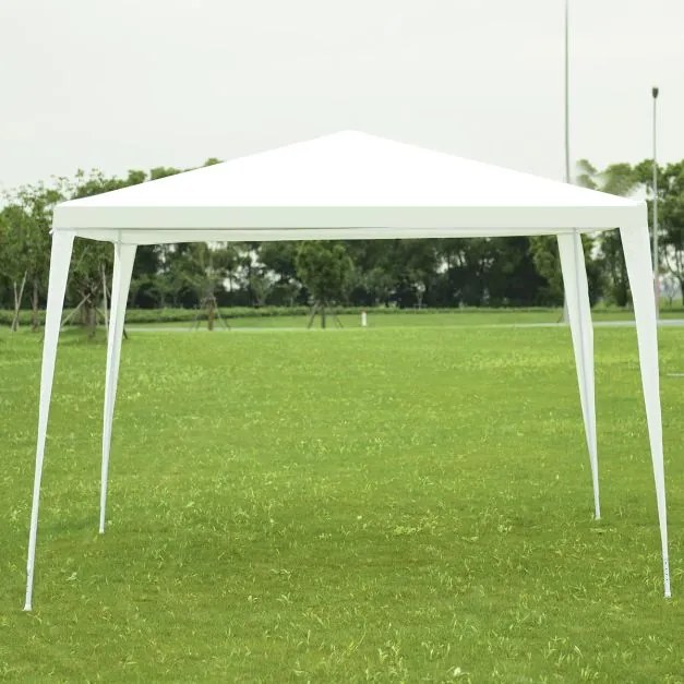 Tenda para exteriores de 3 x 3 m com cobertura, pernas, estacas e cordas para fixação na parte traseira. Jardim, praia. Branca.