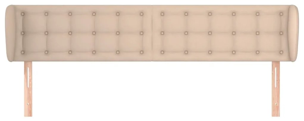 Cabeceira cama abas couro artificial 203x23x78/88 cm cappuccino