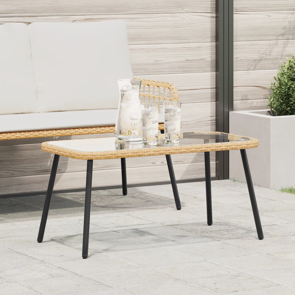 vidaXL Mesa de Centro Natural 90x45x42 cm Vime PE