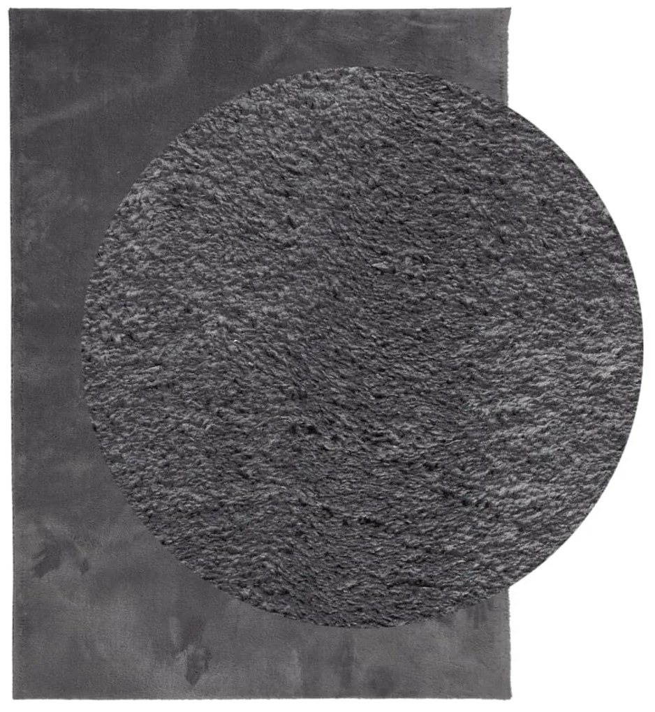 Tapete pelo curto macio e lavável HUARTE 160x230 cm antracite