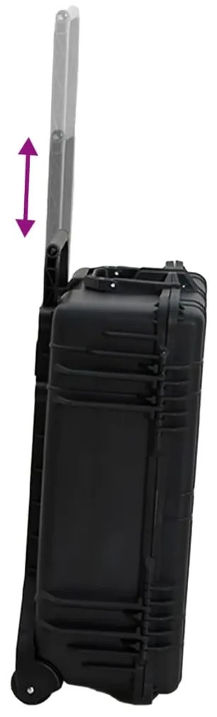 Mala de viagem com rodas 63x50x23 cm PP preto