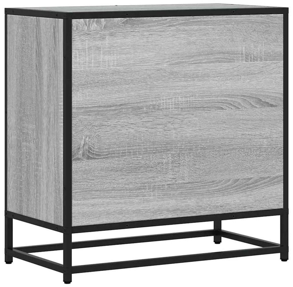 Mesa de cabeceira Sonoma 60x31x60 cm madeira e metal cinzento