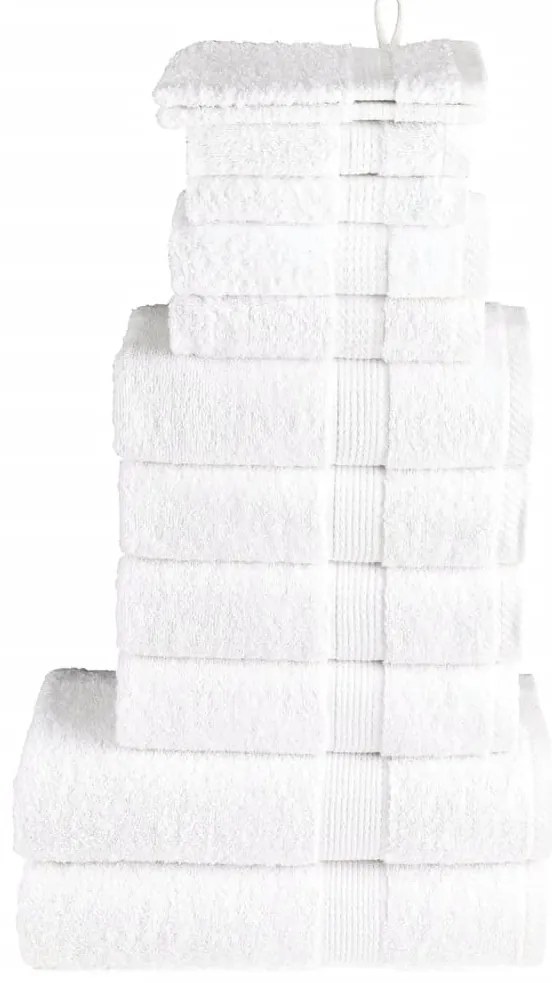 12pcs Conjunto toalhas banho premium SOLUND 600gsm branco