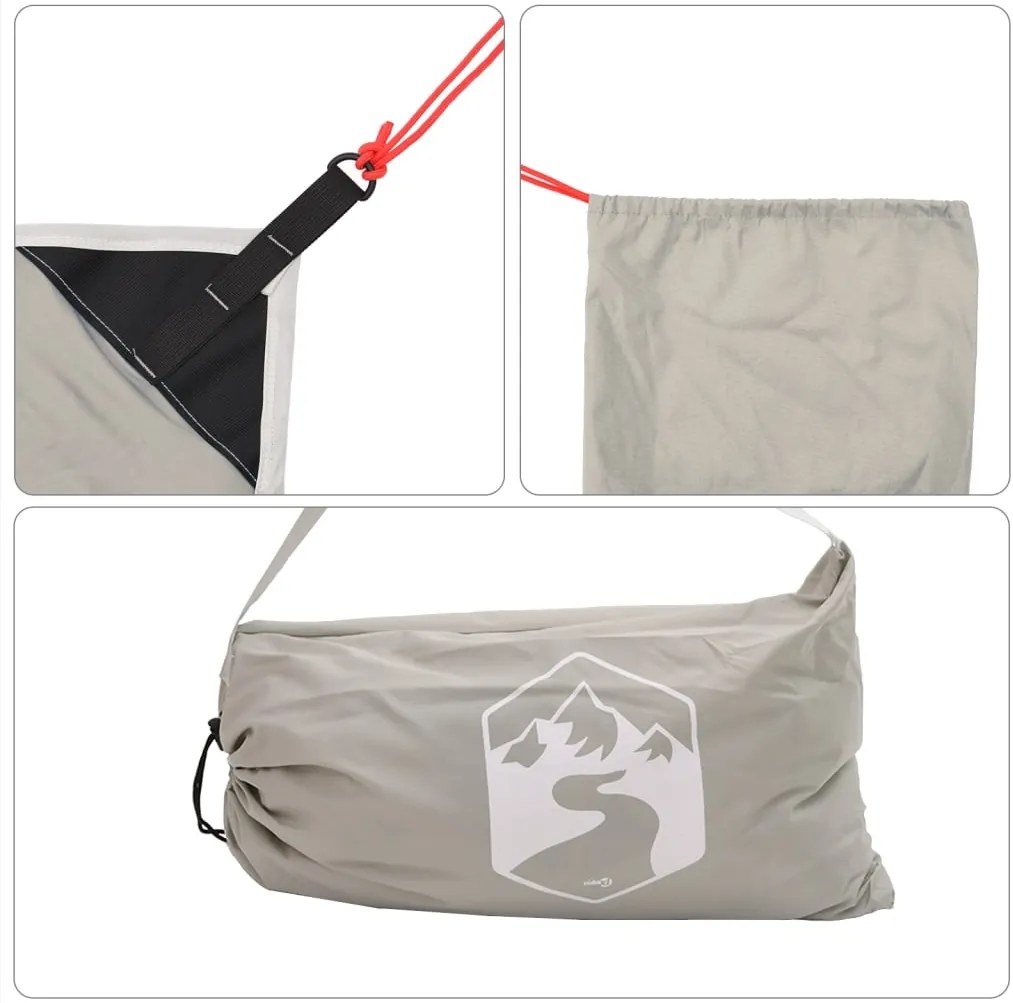 Toldo de praia com âncoras de areia 214x236 cm cinzento