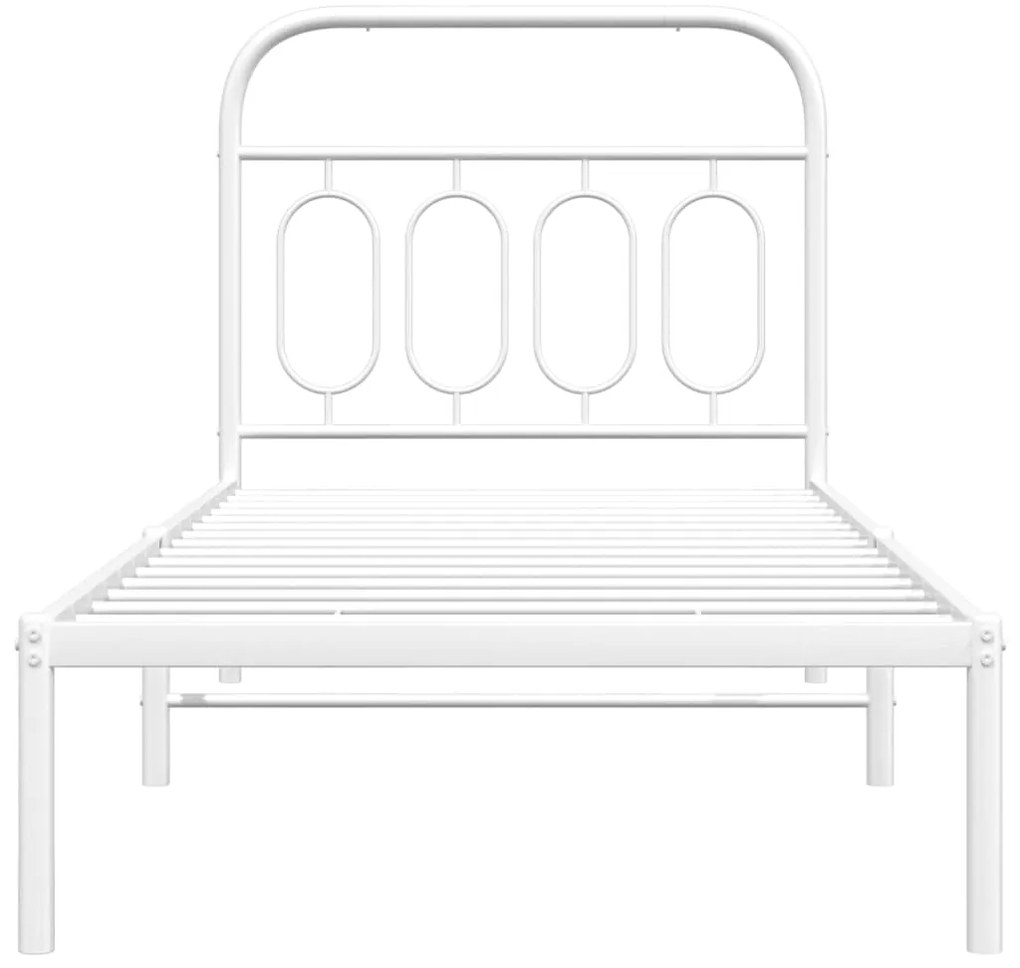 Estrutura de cama com cabeceira 80x200 cm metal branco