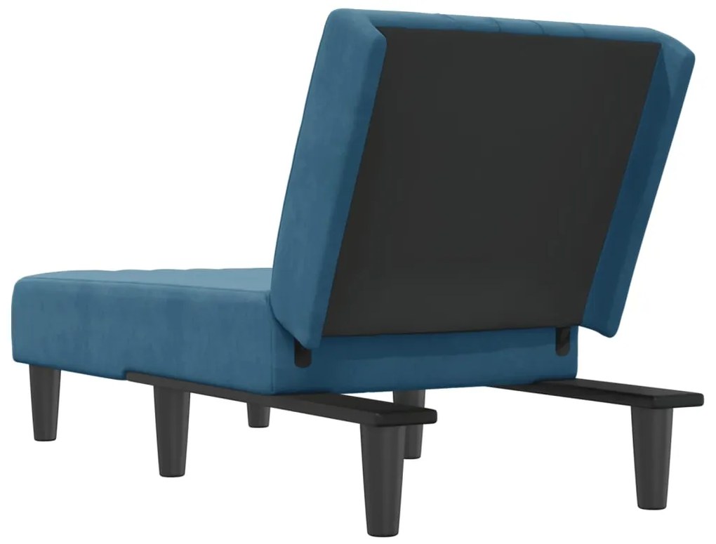 Chaise longue veludo azul