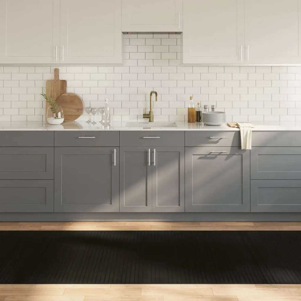 vidaXL Tapete retangular 100x500 cm bambu preto