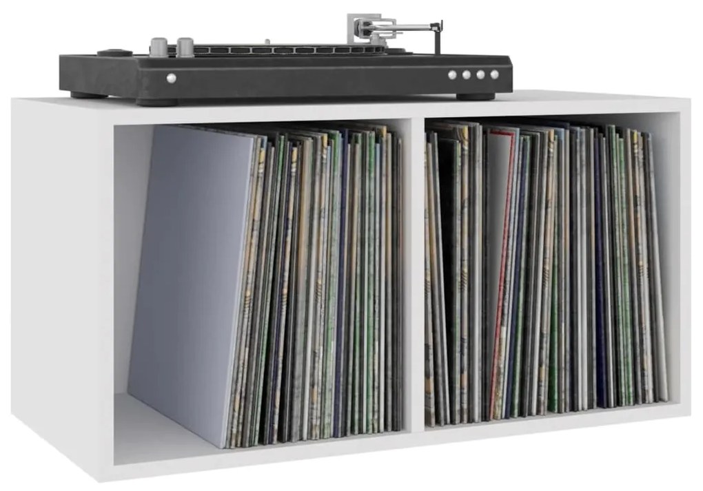 Caixa para discos vinil 71x34x36 cm derivados de madeira branco
