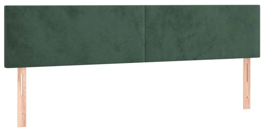 Cama box spring c/ colchão/LED 180x200 cm veludo verde-escuro